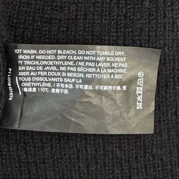 Theory Cashmere Tie Front Cardigan Feather Soft Black Tunic Sweater Size M - Picture 12 of 12